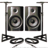 M Audio BX8 Carbon Active Studio Monitors with Stands