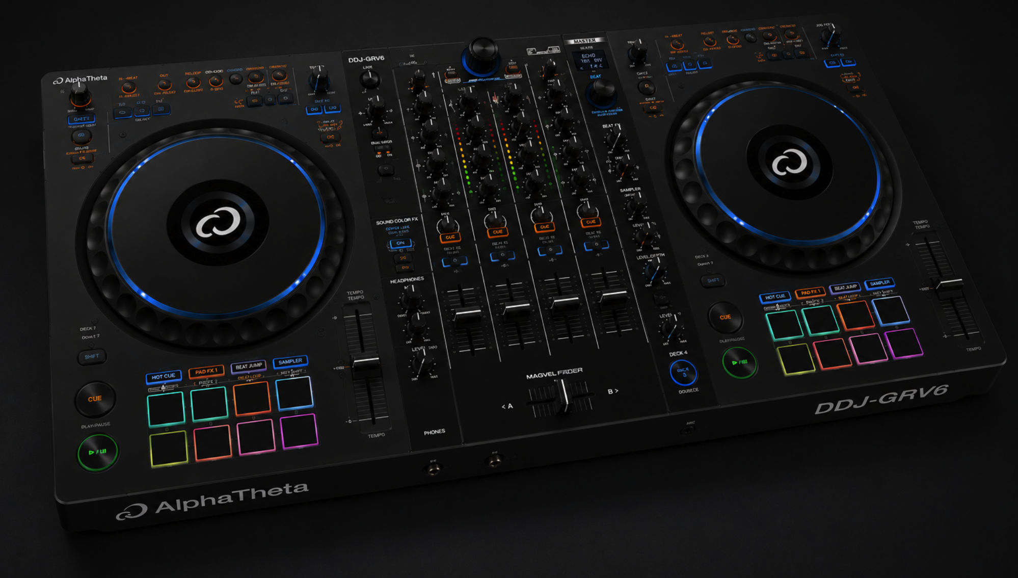 AlphaTheta DDJ GRV6 4 Channel DJ Controller drumbeas